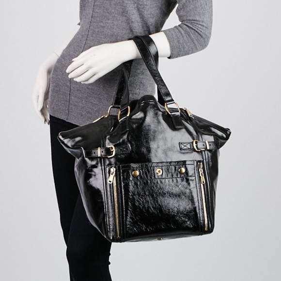 Downtown Cabas, Used & Preloved Yves Saint Laurent Tote Bag, LXR Canada, Black